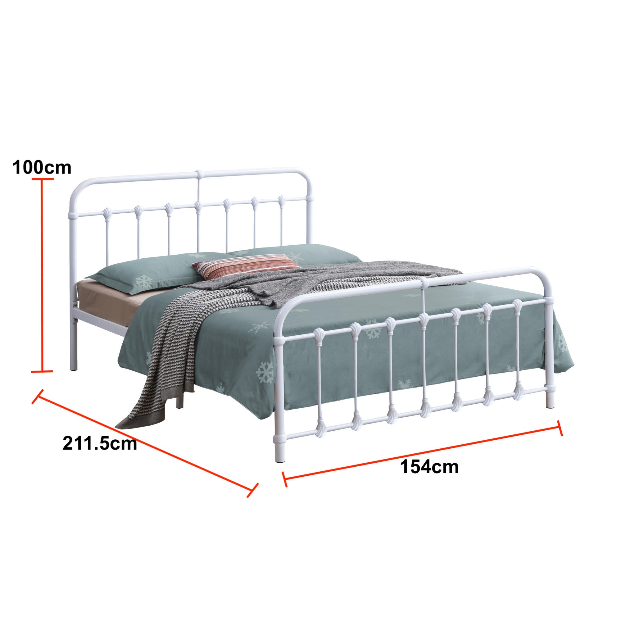 Eleanor Queen Size Bed Frame - White